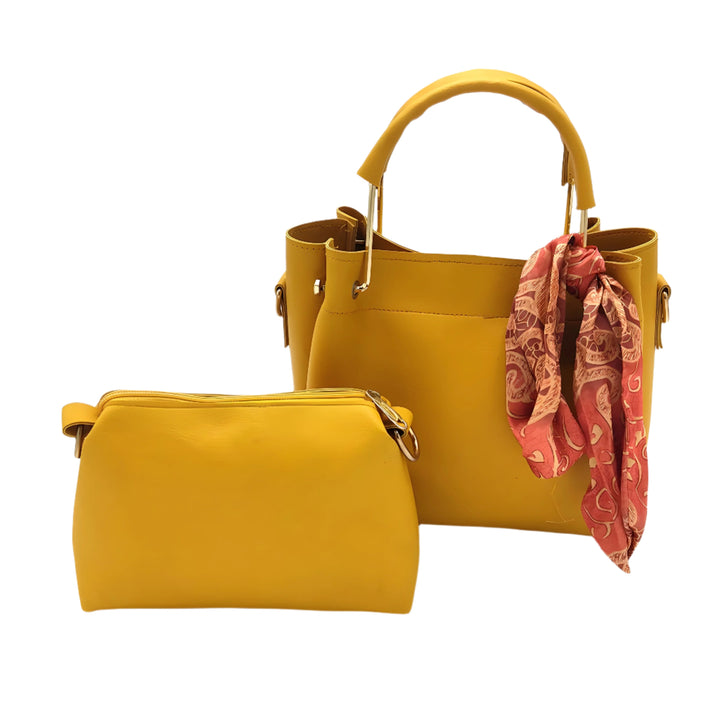 Women Leather Plain Handbags set My Store