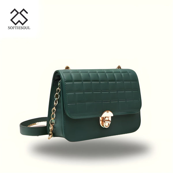 Women PU Leather Body Bag color Green My Store