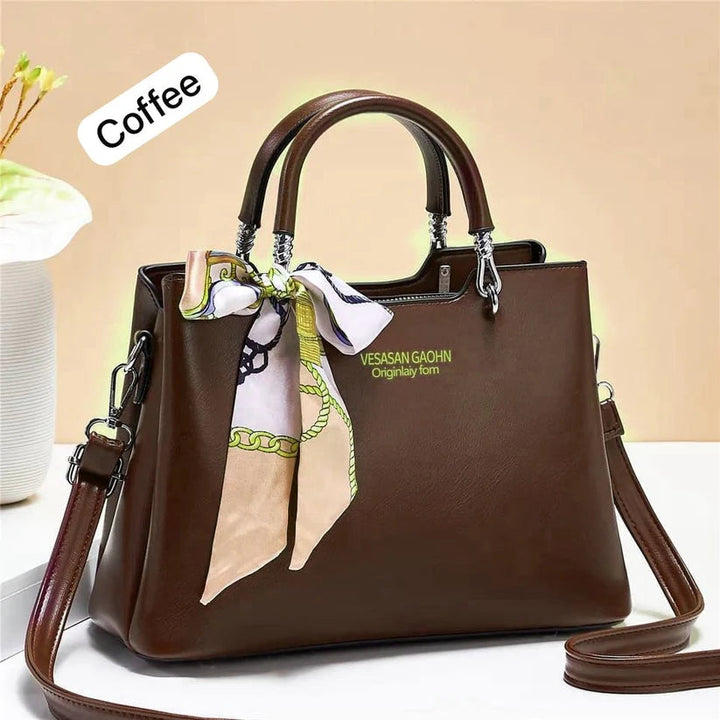 Leather Shoulder Bag with long belt, Scarf My Store